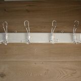 Metal and wood wall coat rack