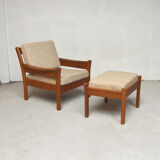 Paire de fauteuils Dyrlund avec ottoman, 1960