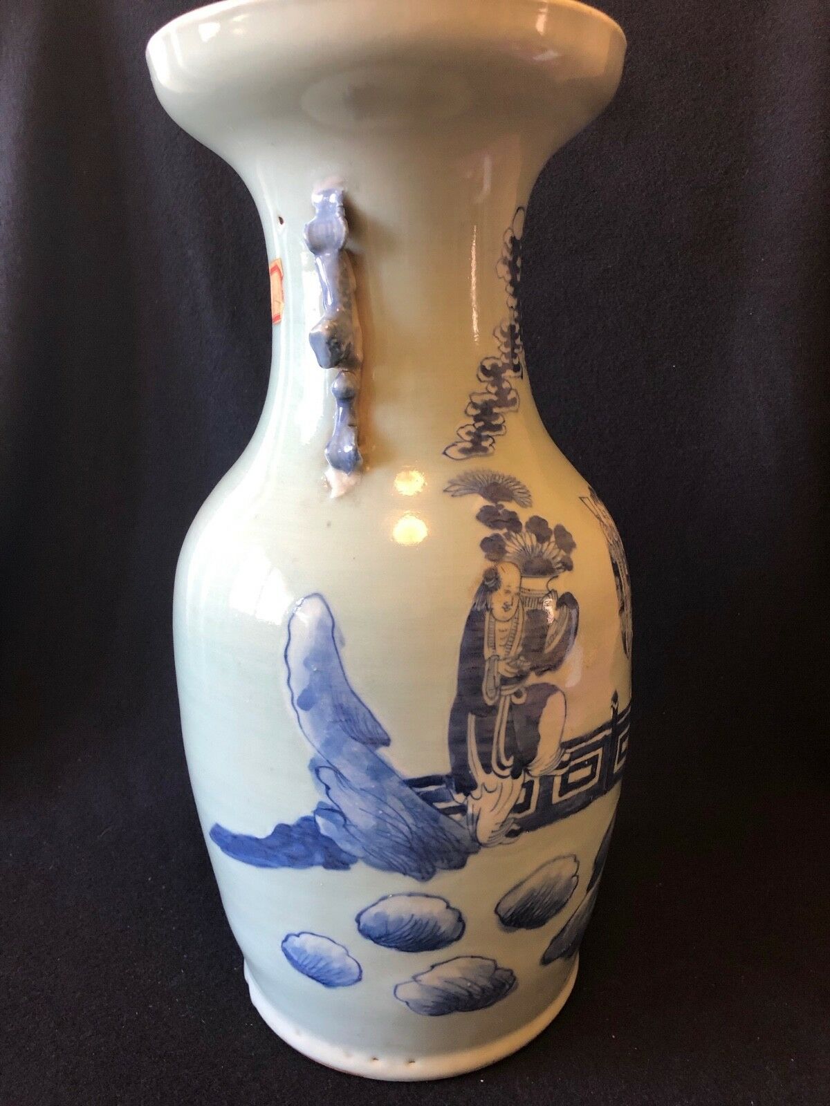 China white porcelain baluster vases under covered 19th century celadon 42.8 cm