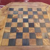 Jeux d'échecs rustique en bois d'olivier naturel