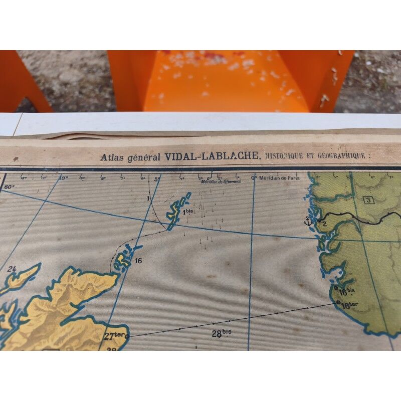 World map by P. Vidal de la Blache