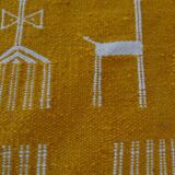 Yellow kilim handmade in pure wool 120x60cm
