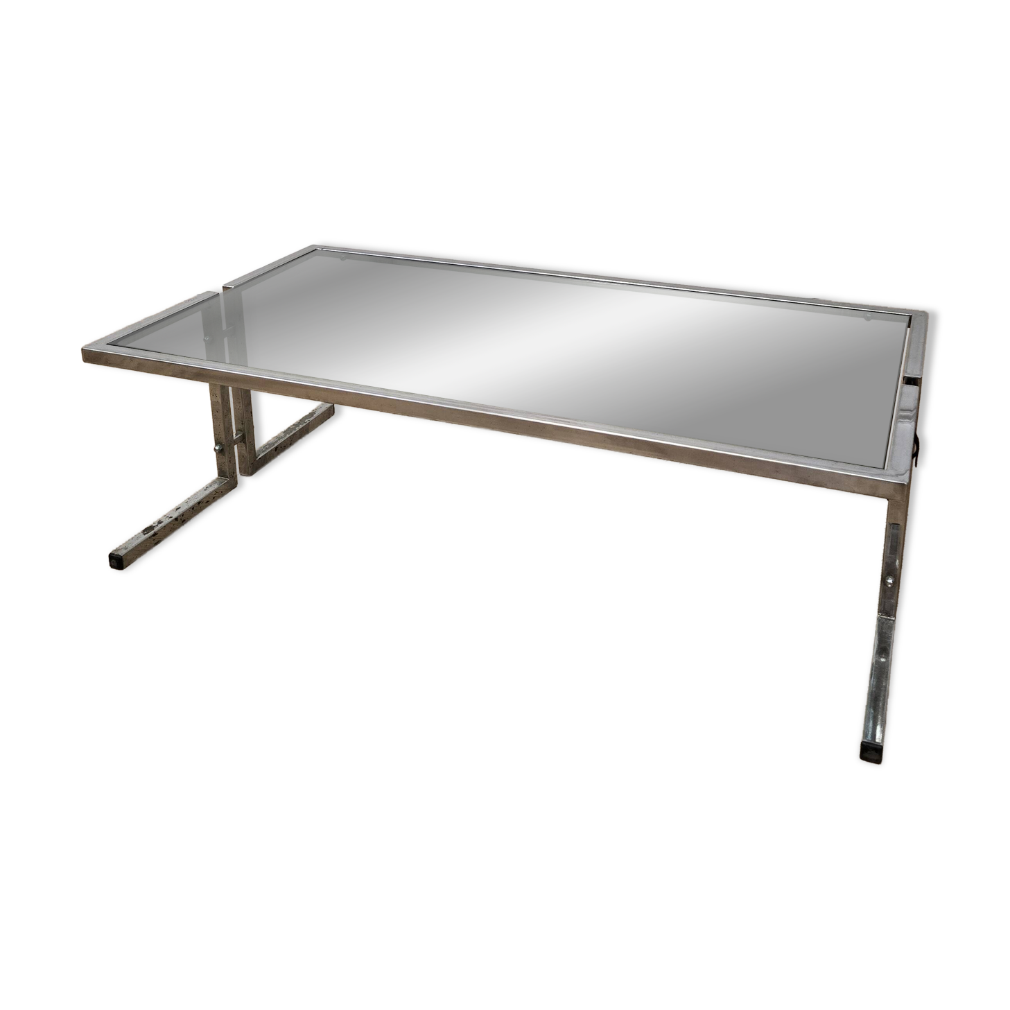 70s chrome coffee table
