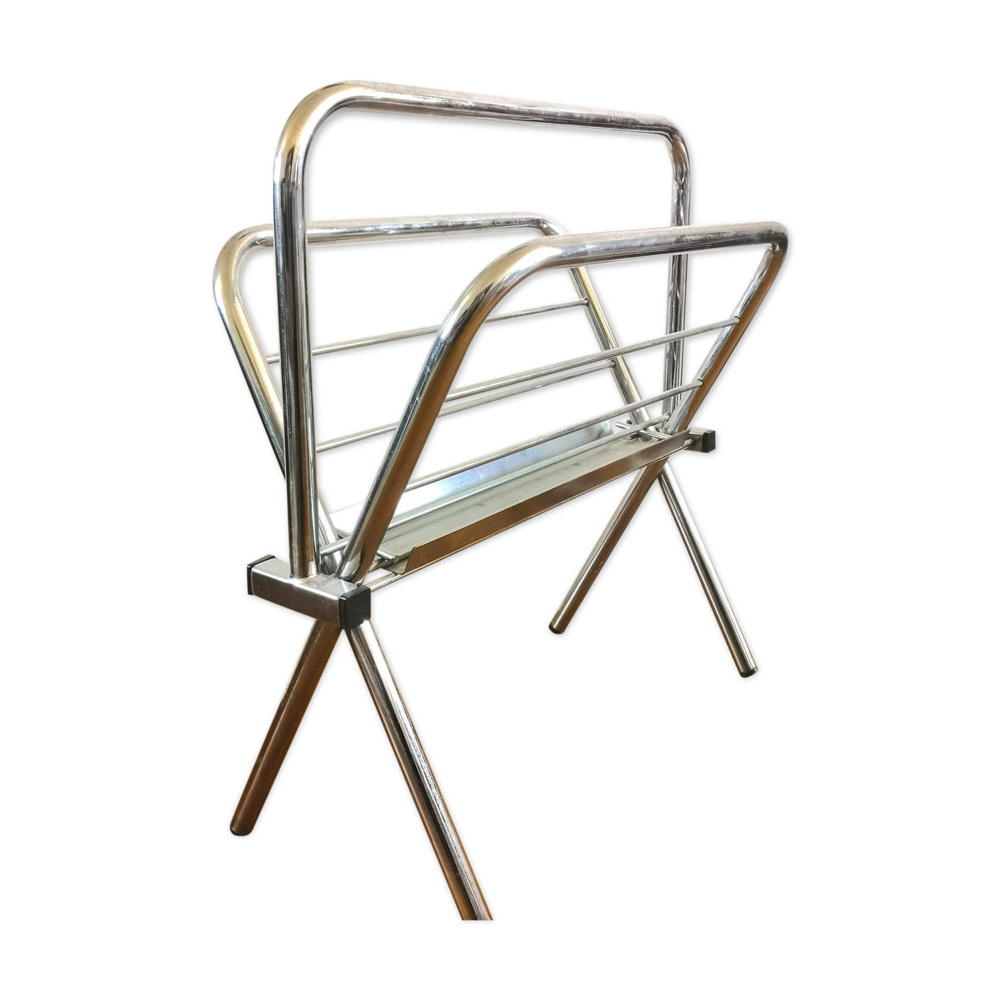 Porte revue vintage chromé pliant années 70