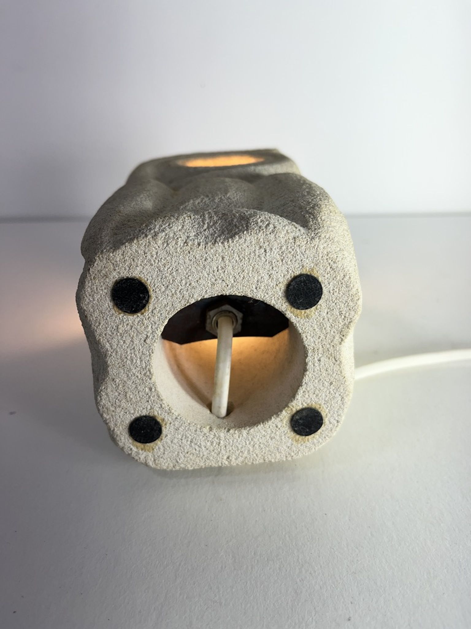 Albert Tormos Lamp in Stone Sculpture Owl or Owl France 1960/70