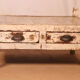 Old Burmese teak trade table original ecru patina
