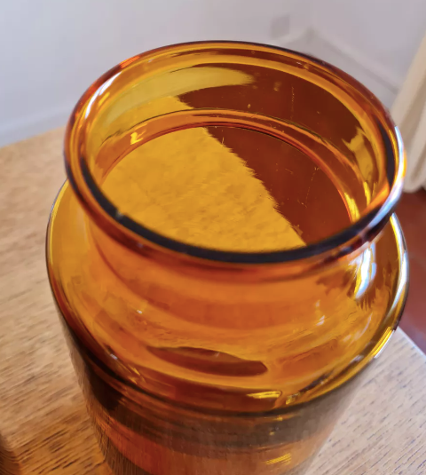 Amber apothecary bottle