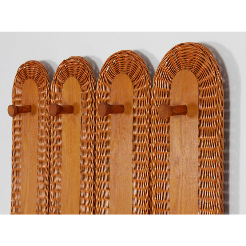 Rattan coat rack edited by Uluv in the 1960s
