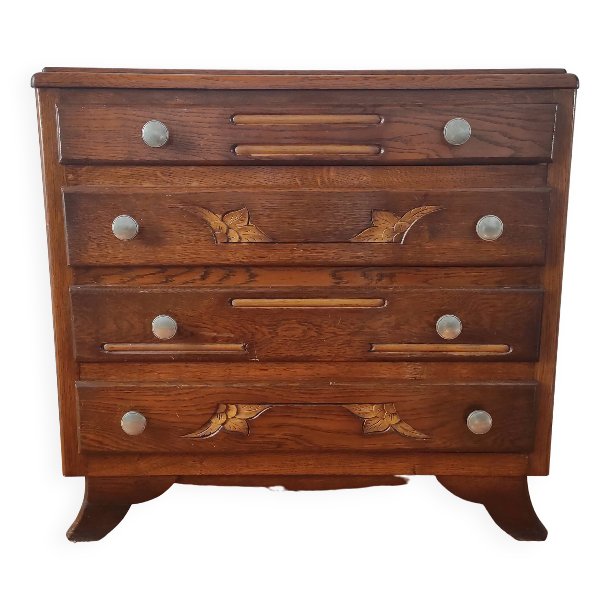 Commode Art déco 1940 en chêne