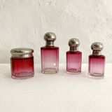 Set / Toiletries / Pink crystal bottles, 1920s
