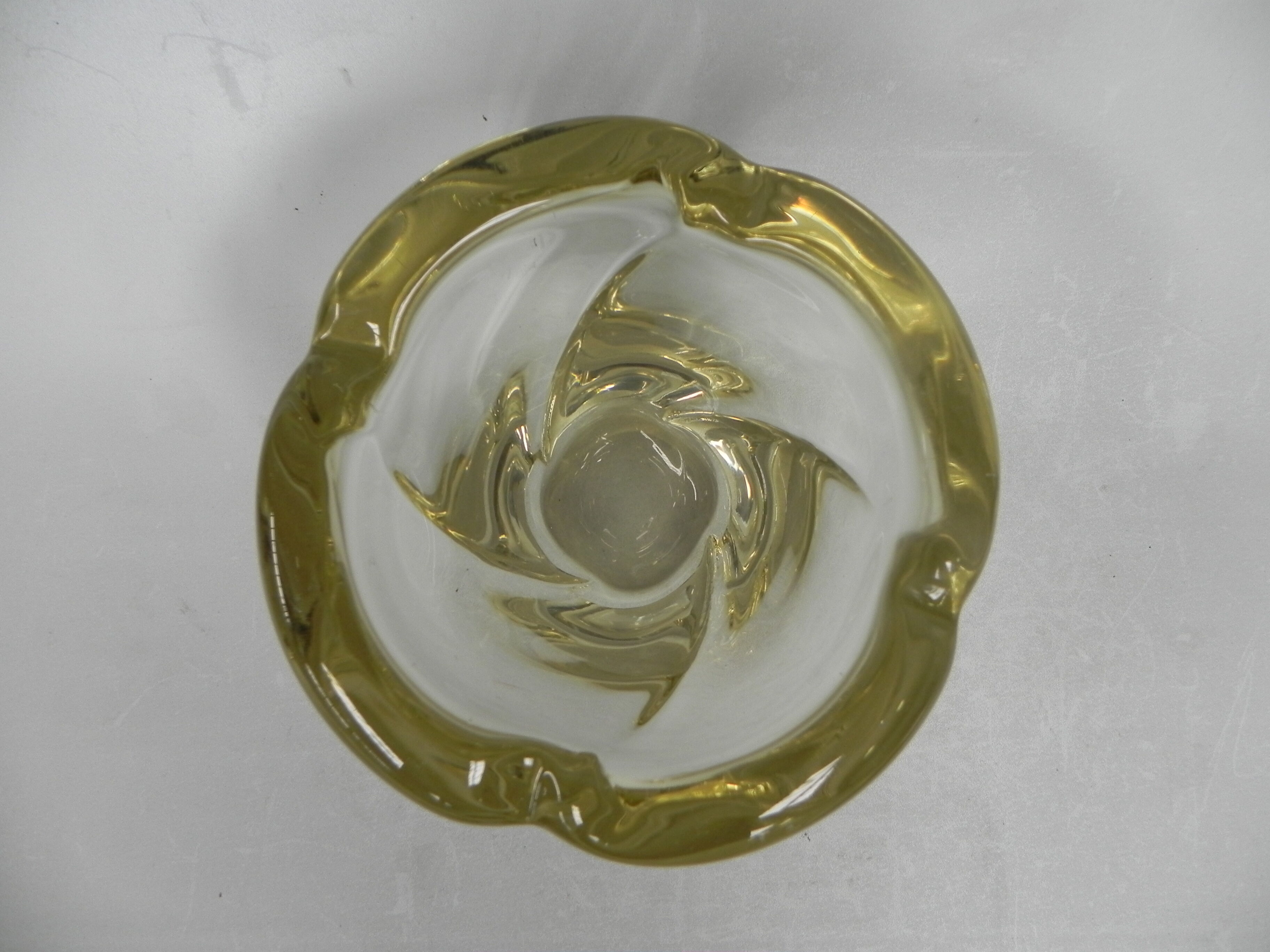 Vintage vase of thick glass Daum Nancy
