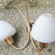 Double wall light, brass and opaline, Maison Arlus, 1950s