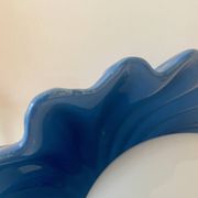 Lampe coquillage en céramique bleue