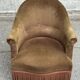 Olive bronze velvet armchair from the 1940s.