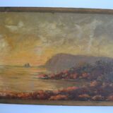 Tableau ancien bord de mer peinture marine HSP signé A. Raynal