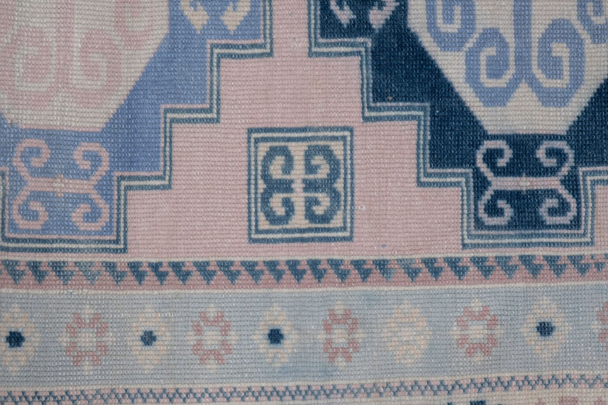 Vintage blue turkish Kars carpet, 1970s  95 x 137 cm