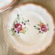Table service with painted flowers Faïencerie de Longchamp Monaco 1960s