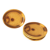 Set of 6 Vintage Fish Plates Set: 1970s KIL Yugoslavia Retro Serving Dishes