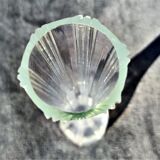 Glass soliflore 40 cm high around 1930 with 6 strips of 3 veins