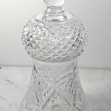 Hand-cut crystal vase on pedestal
