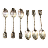 Set of 6 "Brest" silver-plated metal teaspoons