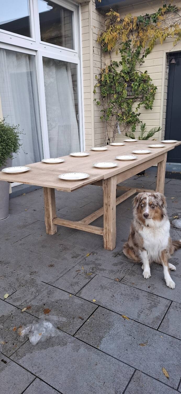 Farmhouse table with oak extensions 3m