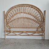 Peacock rattan headboard