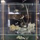 Cabinet d'affichage chinois vintage avec fleurs et oiseaux / Bohémien