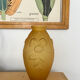 Art Deco Vase "Roses" H30cm amber glass