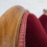 Canapé danois 2 places des années 1930, velours d'ameublement, bois de frêne, retapissé.