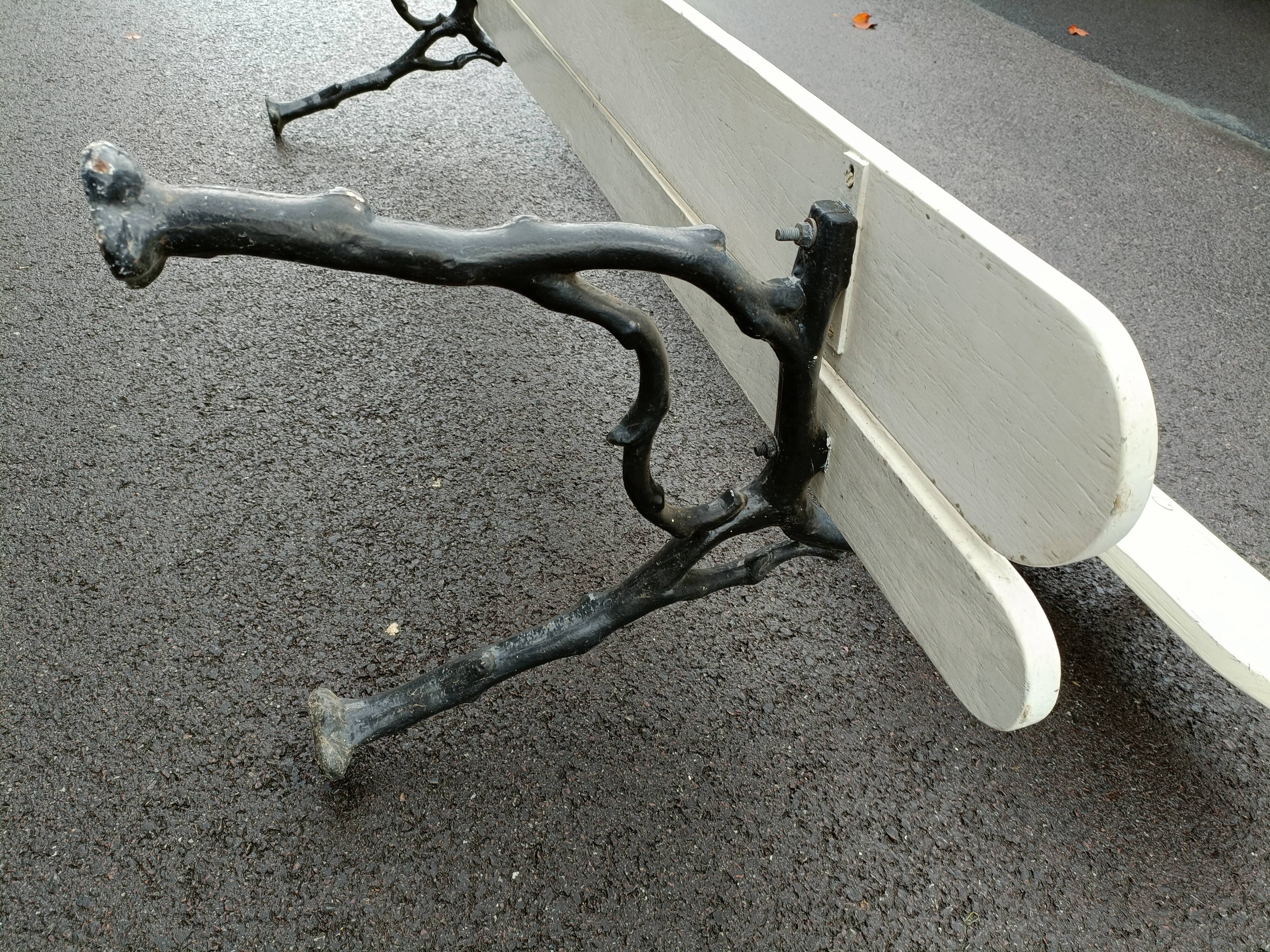 Garden bench old cast iron feet