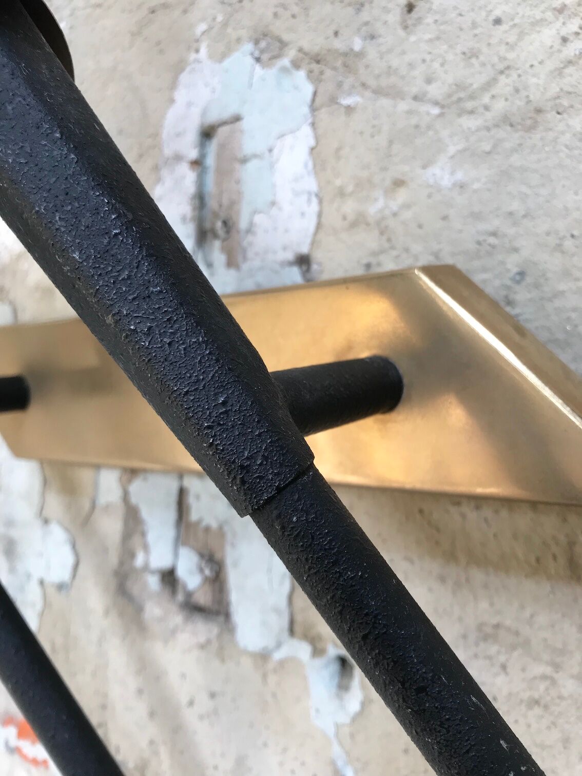 Pair of vintage metal and brass sconces