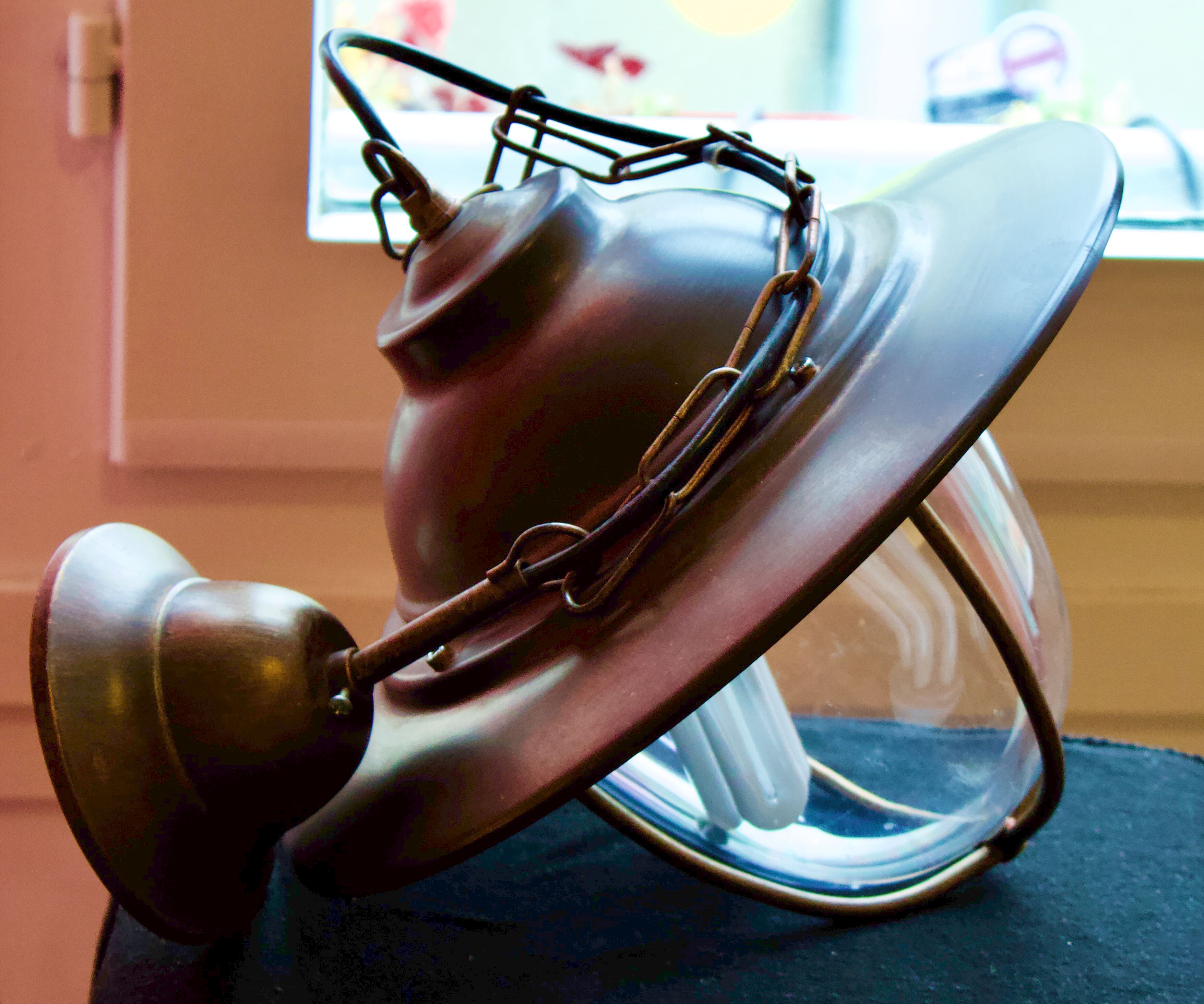 Glass and metal hanging lamp - Massive