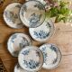 Set of 8 vintage flat ironstone plates - Mismatched -