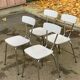 4 beige Formica and steel kitchen chairs from the 1970s