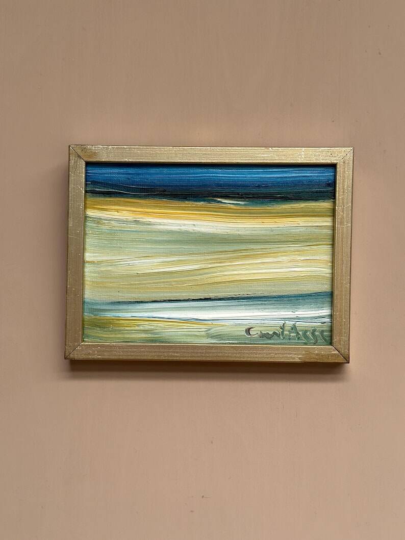 Mid-Century Swedish Oil on Canvas – "Abstract" by Curt Agge, Framed