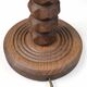 Wooden lamp in wabi-sabi brutalist style by Charles Dudouyt with white opaline.