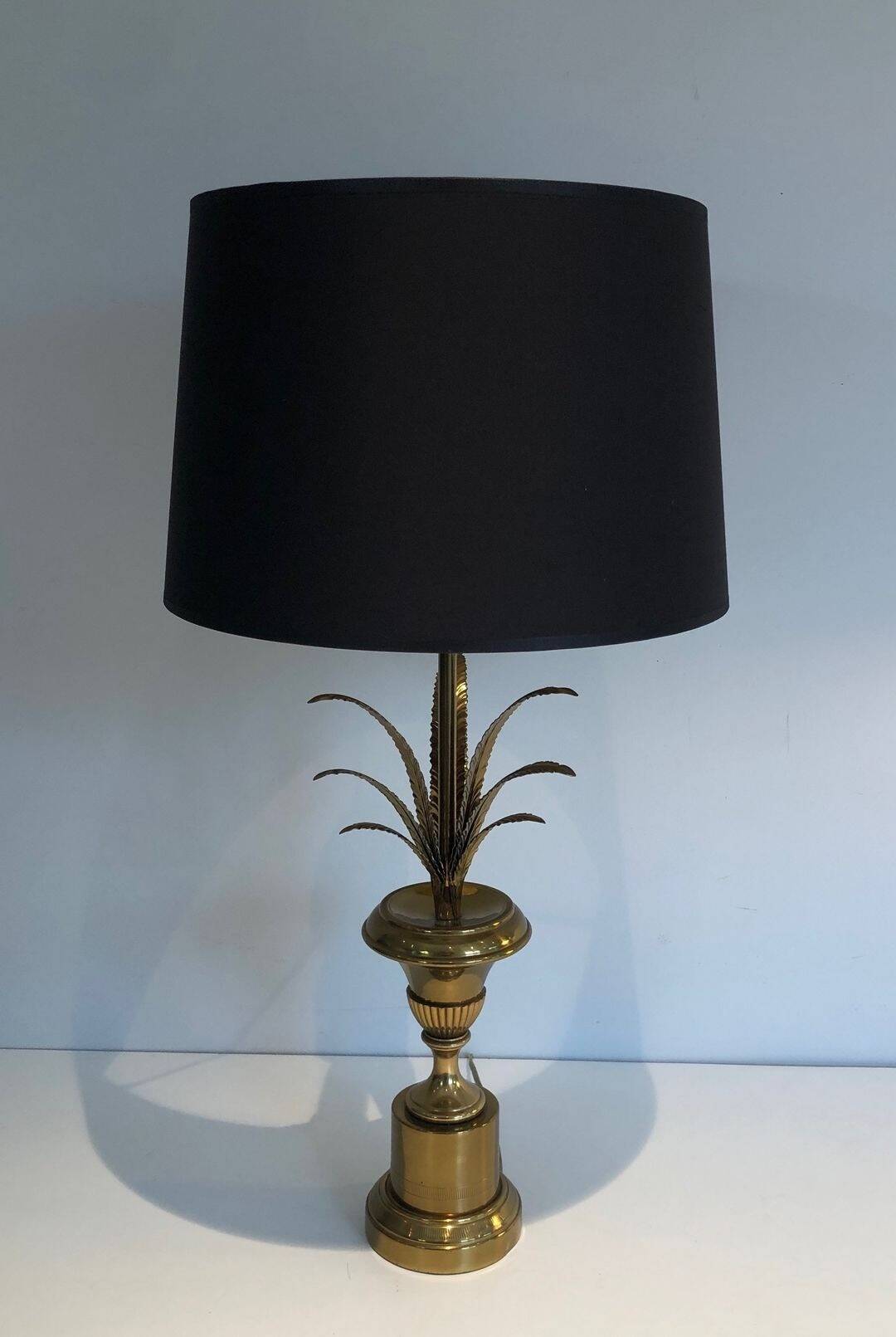 Palm Tree Table Lamp in Brass, Neoclassical Style, in the Taste of Maiso