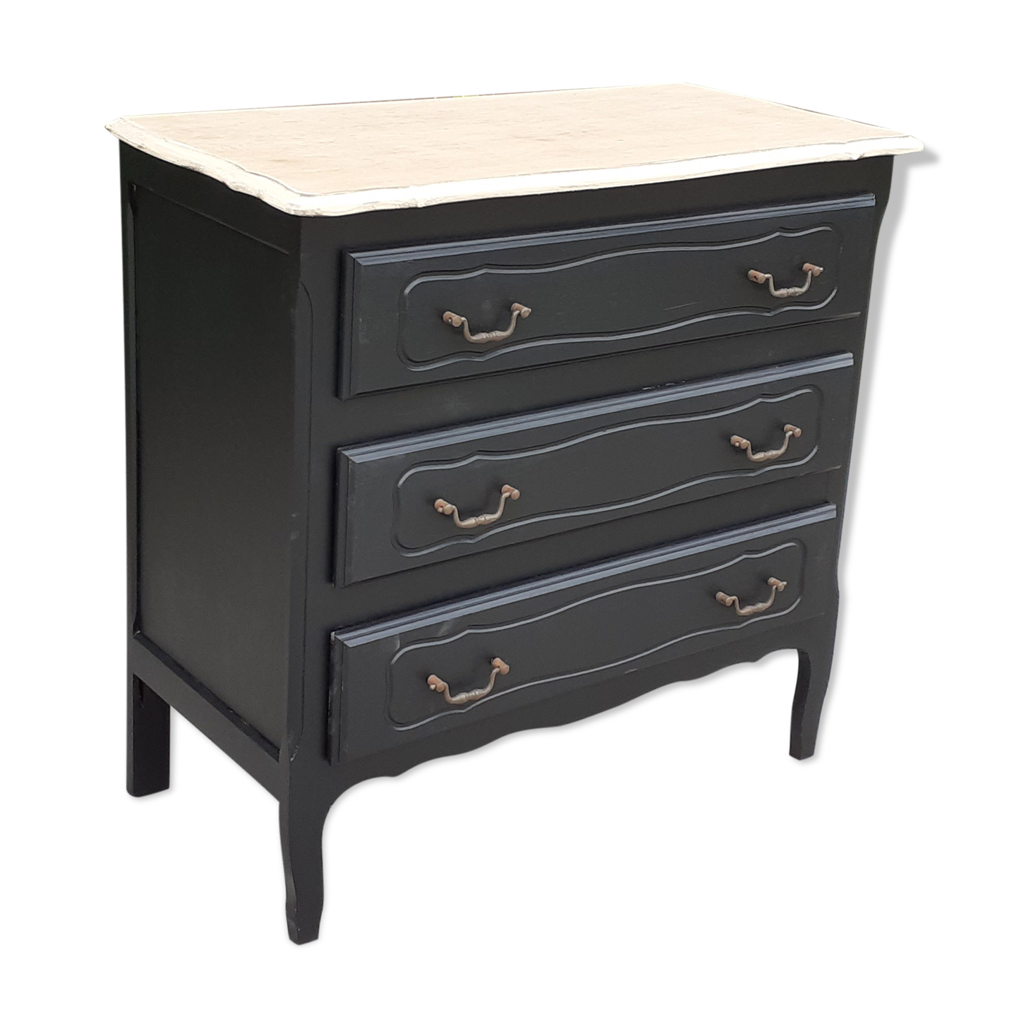Commodity 3 drawers style louis XV black