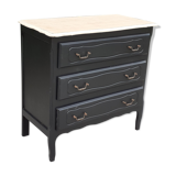 Commodity 3 drawers style louis XV black