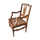 Armchair canned in natural wood