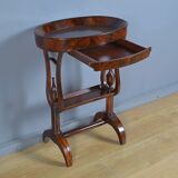 Mahogany burl catch-all table, Empire period – early 19th century
