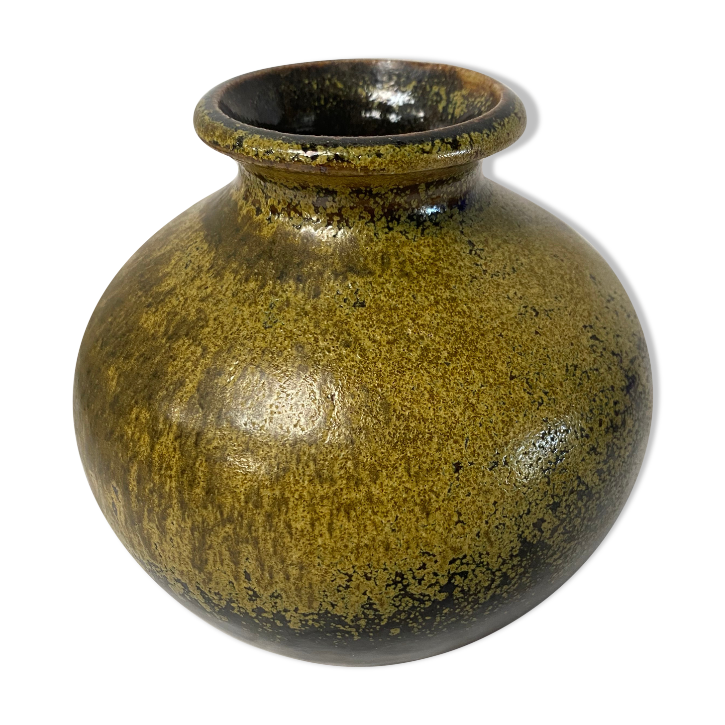 Vintage sandstone vase signed