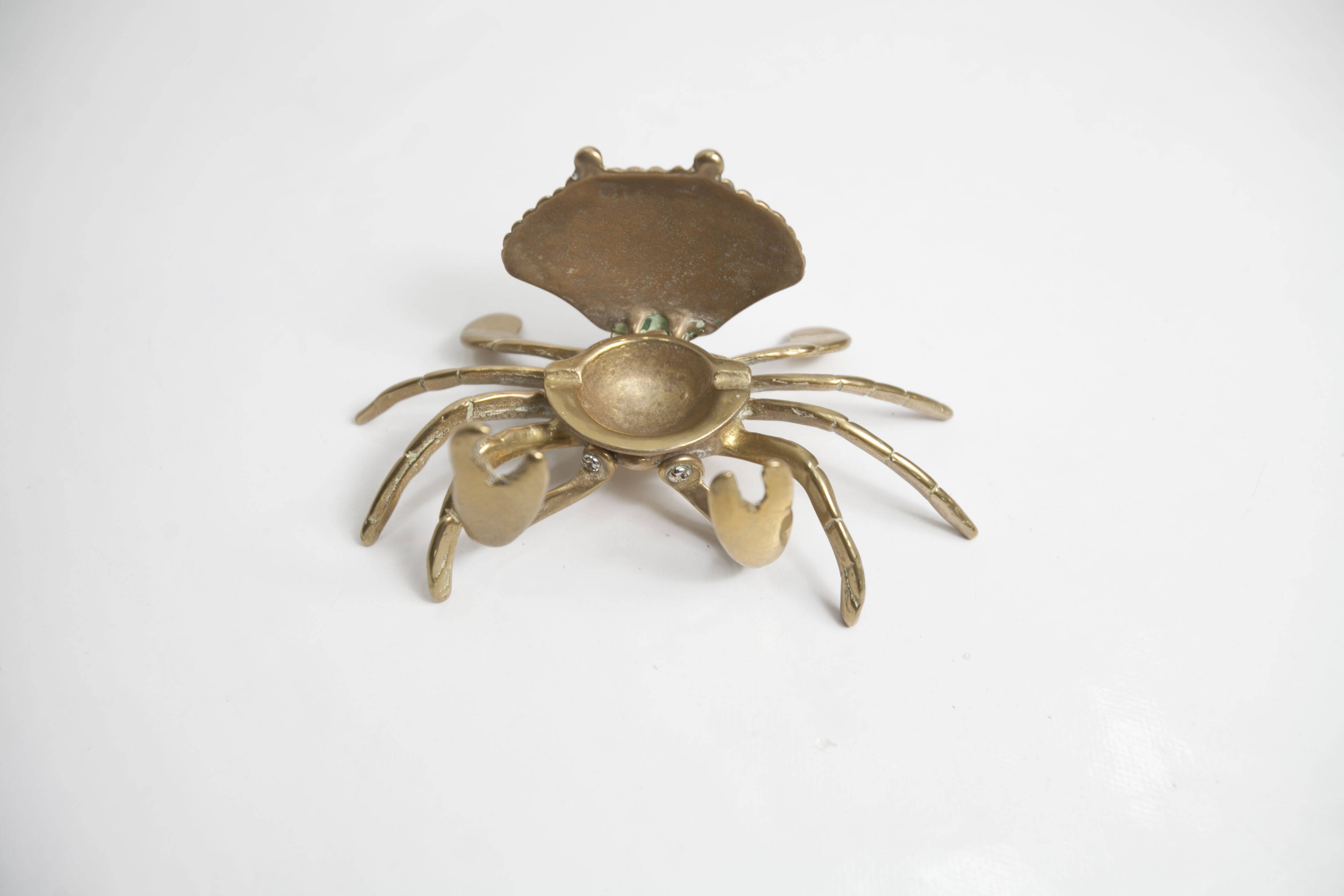 Solid brass crab ashtray 1960