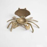 Solid brass crab ashtray 1960