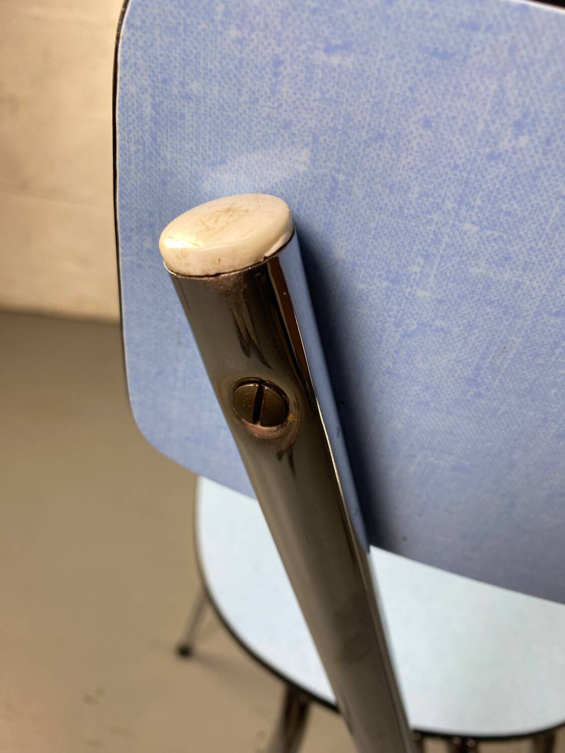 Blue Formica chair
