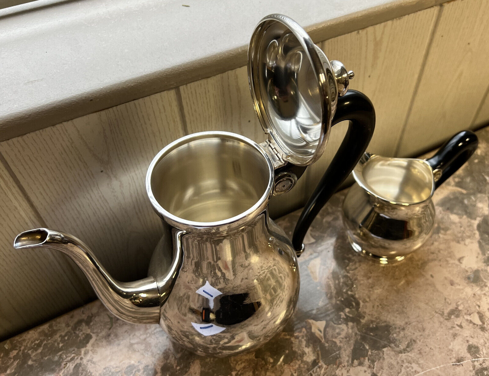 Two shaped pieces in silver-plated metal hallmarked circa 1900