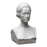 Important white marble bust, signed Léoni, 19th century
