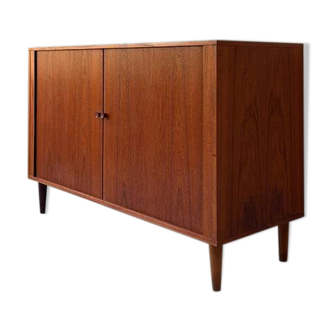 Vintage wooden sideboard from the Danish brand Løvig with tambour doors