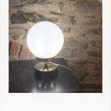 Opaline brass table lamp
